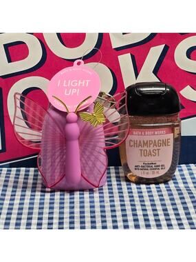BBW Light Up Butterfly Pocketbac Holder & Champagne Toast Refill